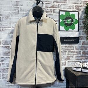 H&M Men's Zip-Up Beige and Black fleece  large